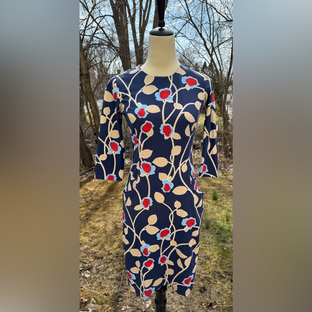 J McLaughlin Catalyst Catalina Cloth Sheath Dress XS 3/4 Sleeves Stretch
